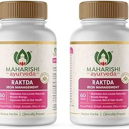 Maharishi Ayurveda Raktda Iron Management Tablets For Men&Women|Ayurvedic Iron Supplement With Vitamin C&Calcium|Maintains Haemoglobin Levels|Boosts Energy|Improves Skin&Hair Health|120 Tablets-23