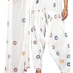 Women's Regular Fit Cotton Casual Style Patiala And Dupatta Set (V_Sal_Dup_Blue_Blue, White_Free Size) Patialas-picture-39
