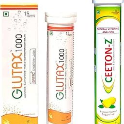 Glutax 1000 L-Glutathione 1000mg for Naturally Glowing & Healthy Skin Made with Japan Glutathione (15 Tablets) and Ceeton-Z Lemon Flavour Natural Vitamin C & Zinc (20 Tablets)-image-29