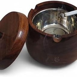 India Handmade Wooden Round Bowl Shaped Home and Office Ashtray for Cigar and Cigarettes Elevate your smoking experience with this Handicraft wooden ashtray bowl designed,1pc-image-18