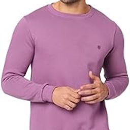 Crew Neck Solid Pure Cotton Sweatshirt | Round Neck Full Sleeve Sweatshirt | Men Cotton Rich Light Weight Crew Neck Sweatshirt (Regular Fit)-image-1