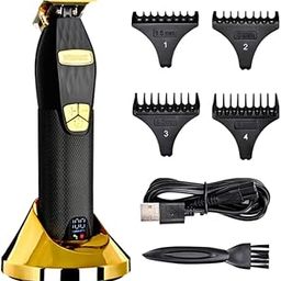 WMARK Digital Display Pro Li Outliner Cordless T Blade Trimmer Professional 0.1 Gaped Outlining For Barbers 0.1Mm Balding Shape up 5 Speed setting 5000-7000 Rpm Powerful Rotary Motor 180 Mn, Model 20-image-37