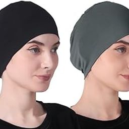 CONFIRTINO Women Silky Soft Bamboo Viscose Combo Sleep Cap for Hair Loss Chemo Unlimited Uses Pack of 2 (Multicolor)-image-67