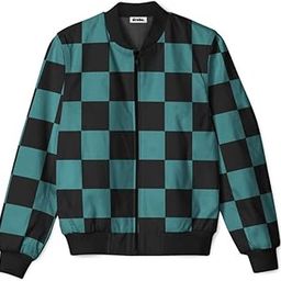 Demon slayer Anime Tanjiro Kimono Bomber Black Green Jacket/Tanjiro Kimono Bomber Jacket for men women/Unisex Anime all over printed jacket-9