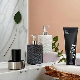 SR Liquid Soap Dispenser | Stoneware | Bottle for Kitchen|Soap DispeBathroom Sanitizer, Lotion, Shampoo Dispenser | Plastic Handwashnser for Wash Basin |Bathroom Accessories (Multi Color)(Pack of 1)-image-53