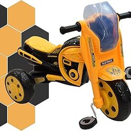 RK STAR Bullet Stylish Sports Bike Pedal Tricycle for Kids I Kids Tricycle with Musical Horn and Lights 3-6 Years (Yellow)-image-32