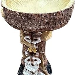 Bnf® Garden Bird Bath Bowl Raccoon Statue Figurine Resin Feeder for Balcony Porch|Home & Garden|Yard, Garden & Outdoor Living|Bird & Wildlife Accessories|Birdbaths-image-17