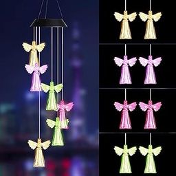 Taiga Angle Shape Solar Power Wind Chimes for Balcony & Outdoor Home Decoration | Color Changing Hanging Led Lights | Gift Item | Positive Energy Creator in Garden, Multi Color-image-46