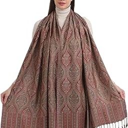 REVERSIBLE JAMAWAR MULTICOLOR VISCOSE SILK, FLORAL & PAISLEY SUPER SOFT PASHMINA STOLES/SCARF-26