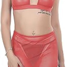 Women Fishnet Babydoll Halter Top and Skirt-picture-18