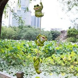 Wonderland Handmade Resin 3 Frogs in a String (Resin Crafts Figurine Ornament Garden Decor for Home/Balcony)-image-31