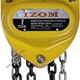 IZOM Hand Chain Pulley Block 1 Ton Heavy Duty Hand Hoist Manual 3 meter Lifting, 80 Grade Load Chain Pulley Steel Construction for Lifting Good in Transport, Warehouse, Workshop Garages-image-1