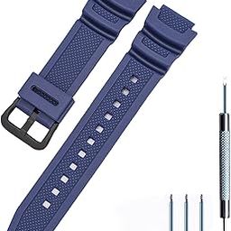 Lijinlan Men's Resin Replacement Watch Band for Casio AE-1000W AE-1200 AE-1300 AEQ-110W AQ-S800W MRW-200H SGW-300H SGW-400H W-216H W-218H W-735H Waterproof Watch Strap-image-75