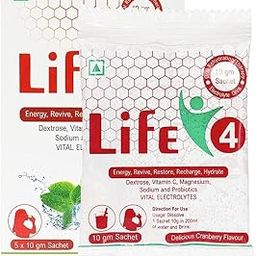 Life 4 Sachet Dexteode | Vitamin C | Magnesium | Sodium and Probiotics Vital Electrolytes Sachets Cranberry Flavor (10 Gram Each Sachet) (10)-image-15
