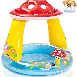 Toy Imagine� Inflatable Mushroom Shaped Baby Pool with Sunshade Summer Swimming Float for Indoor Outdoors Foldable Durable Swim Bath Tub Baby, Infant,Toddler Pool|Water Pool for Kids-Multicolor-image-2