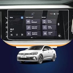 KMH Premium Car Tempered Glass Screen Guard Protector Compatible with Volkswagen Taigun, Virtus (10.2 Inch) Dashboard Screen Guard Glossy Finish, Pack of 1-18