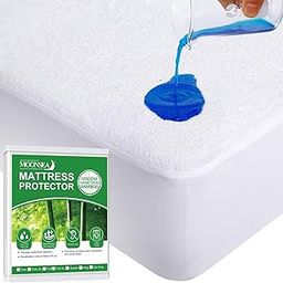 RV Short King Size Mattress Protector Waterproof,Smooth Top Mattress Protector for Kids,Breathable Skin Friendly and Noiseless Fitted Sheet,Viscose Terry Mattress Cover-image-50