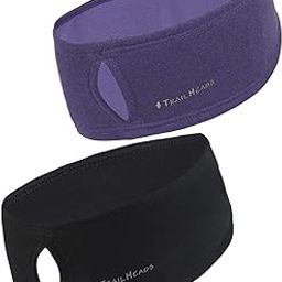 Womenââ‚¬â„¢s Ponytail Headband | Moisture Wicking Ear Band | The Power Running Headband - 2-Pack (Black/Heather Purple)-image-43