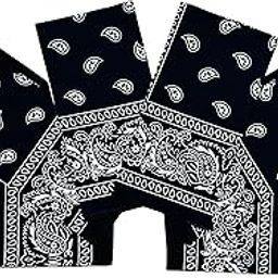 Black Men & Women Printed Bandana (Pack of 6)-image-27