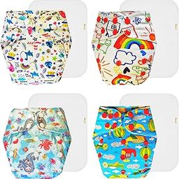 Dumbledo Premium Cloth Diaper with Cotton Insert (Pack of 4) | Snug Fit | Leakproof | Quick Dry | Perfect for Indian Summers | 3 Months – 3 Years | Unisex Baby-image-83