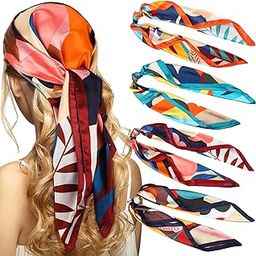 4Pcs Large Square Satin Head Scarf, Satin Hair Scarves for Women, Silk Feeling Head Scarf for Sleeping Hair Wrapping Satin Scarf (90 x 90 cm)-image-8