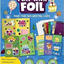 SparkLPlay Art & Craft Kit. Toys for Kids. Birthday Gift for Girls & Boys Ages 4 to 9. Set of DIY Cards for Friends & Family. (Greeting Card Making Kit) (6 Foil Cards)-image-61