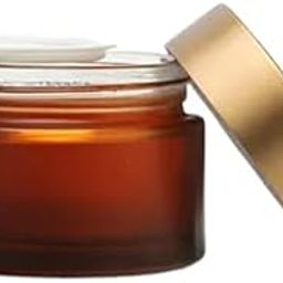 JARBAZAAR [ Set of 6 PC ] 50 Gram AMBER FROSTED Glass Jar with GOLDEN MATTE FINISH CAP and Inner lid, for Beauty, Cream, Blends, Skin Care, Hair Care, Travel, Toners, Cosmetic & DIY-9