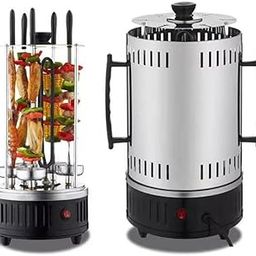 CRUCIATE™ My Heart Electric Power Vertical Bbq Grill Stainless Steel Broiler Bbq Tong Grill Oven Home Smokeless Electric Grill Kebab Machine, Free Standing-image-11