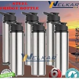 Stainless Steel Water Bottle 950 ml Each Set of 6 Silver | Gym Bottle | Home | Kitchen | Hiking | Treking Bottle | Travel Bottle (P|Design - 844for Home 3571 Kitchen-image-72