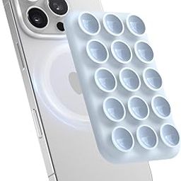 elago Magnetic Suction Cup Phone Mount Compatible with MagSafe Case, Removable Silicone Sticky Grip Holder for iPhone, Hands-Free Selfies/Video for TikTok&Instagram Influencer/Creator (Light Blue)-image-26