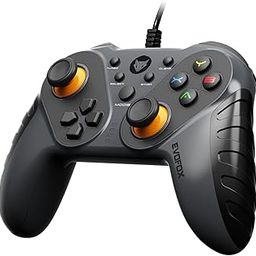 EvoFox Elite Ops Wired Gaming Controller for PC, Android TV and PS3 with 2.4m Long Cable | Dual Vibration Rumble Motors | Zero Lag Connectivity with Plug and Play functionality |2.4m Long Cable, X-Input & D-Input | Black-20