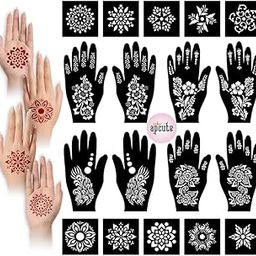 Apcute Temporary Mehndi Tattoo Henna stickers for hands Set of 18 pc Combo Pack Mehandi Stencils for Women, Girls And Kids, Easy To Use In Just 4 Steps-picture-53