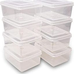 EOS- BUILDING TRUST Rectangle Plastic Storage Boxes – Set of 8 Transparent Containers with Lock System for Jewelry, Medicines – Durable Multipurpose Organizers (16 x 12 x 7 cm)-image-88