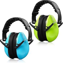 2 Pieces Kids Ear Protection Noise Canceling Headphone Adjustable Hearing Protection Ear Muffs for Kids Toddler Studying (Blue, Green)-image-50