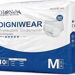 Meddcare Premium Adult Diaper Pants Style, 12 hr Absorption, Unisex Medium 10 count, Leakproof Rash-Free Odour Lock Overnight Protection, 75-100 cm (26"-39")-image-93