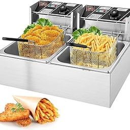 Stainless Steel Double Deep Fat Fryer 6+6 Ltrs-image-7