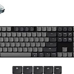 Keychron K5 QMK Ultra-Slim Full Size Layout Wireless Mechanical Gaming Keyboard, 104 Keys with Red Switch, White LED Backlight Rechargeable Wired Bluetooth Keyboard for Mac/Windows, Version 2-28
