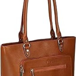 Full Grain Natural Leather Top Handle Satchel Shoulder & Handbags Of 14 Inch Laptop MacBook For Ladies Women Office Girls Collage Use Stylish Latest Branded - P-image-87