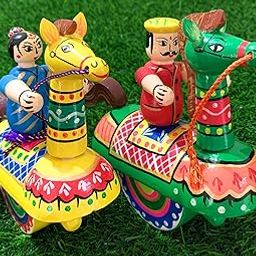 Crafts India® Handcrafted Wooden Procession Dolls Kelu Gombe Jodi - 14cms-image-13