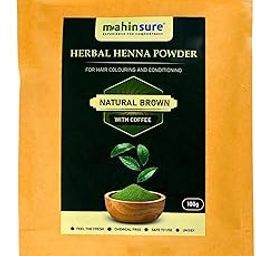 Mahinsure Herbal Henna Powder for Hair | 100% Organic, Chemical-Free Hair Colour, Deep Conditioning & Shine, Rich Brown Shade, 100g-image-90