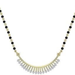 14/18K Yellow/White/Rose Yellow Gold and Diamond Tanmaniya Mangalsutra for Women-image-14