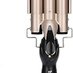 Jgj Tripple Barral Hair Stler Professional Ceramic Anti-Static Anti-Scald Travel Hair Curler Curl Curling Make Curling Iron Rod Brush Curling Wand Roller Waver Maker Styling Tool For Women,Golden-14