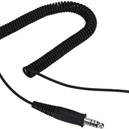 Headset Replacement Spring Cable Cord for Helicopter Headset U-174/U Military Connector,40cm DIY Replacement Aviation Headphones Coiled Cable Extension Cords,Black-picture-28