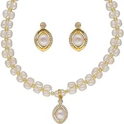 Dhena 1 Line Pearl Necklace Set for Women | Necklace Set for Women and Girls With Certificate of Authenticity AA Quality-image-67