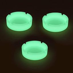 Gizhome 3 Pack Luminous Silicone Ashtray Silicone Rubber High Temperature Heat Resistant Round Design Ashtray Durable Glow in Dark-image-65