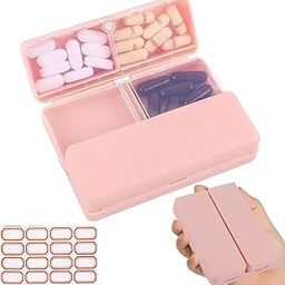 HANNEA® Pill Medicine Organizer Storage Box with 7 Compartments, Folding Design, Moisture-Proof Pill Box for Vitamin, Medicine, Pills, Supplements Holder Container, Pink-4