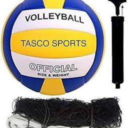 TASCO SKIPPING ROPE Sports Classic Volleyball Yellow Size-5 With Air Pump Neddle Official Size And Weight (Pack Of 1) Volleyball-picture-0