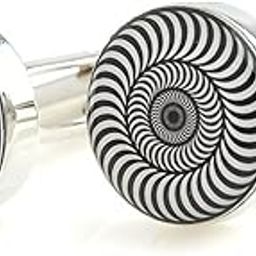 Designer Black & White Enamel Cufflinks for Men-2