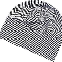 Adult Unisex All Cotton Night Cap Sleep Eyecover Striped Headcap Black White-picture-15