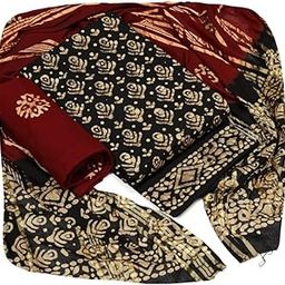 Women's Rajasthani Jaipuri Cotton Battik Print Hand Dyed Ethnic Daily Festival Office Suits Set Dress Material with Pure Cotton Gold Designs Dupatta-picture-26